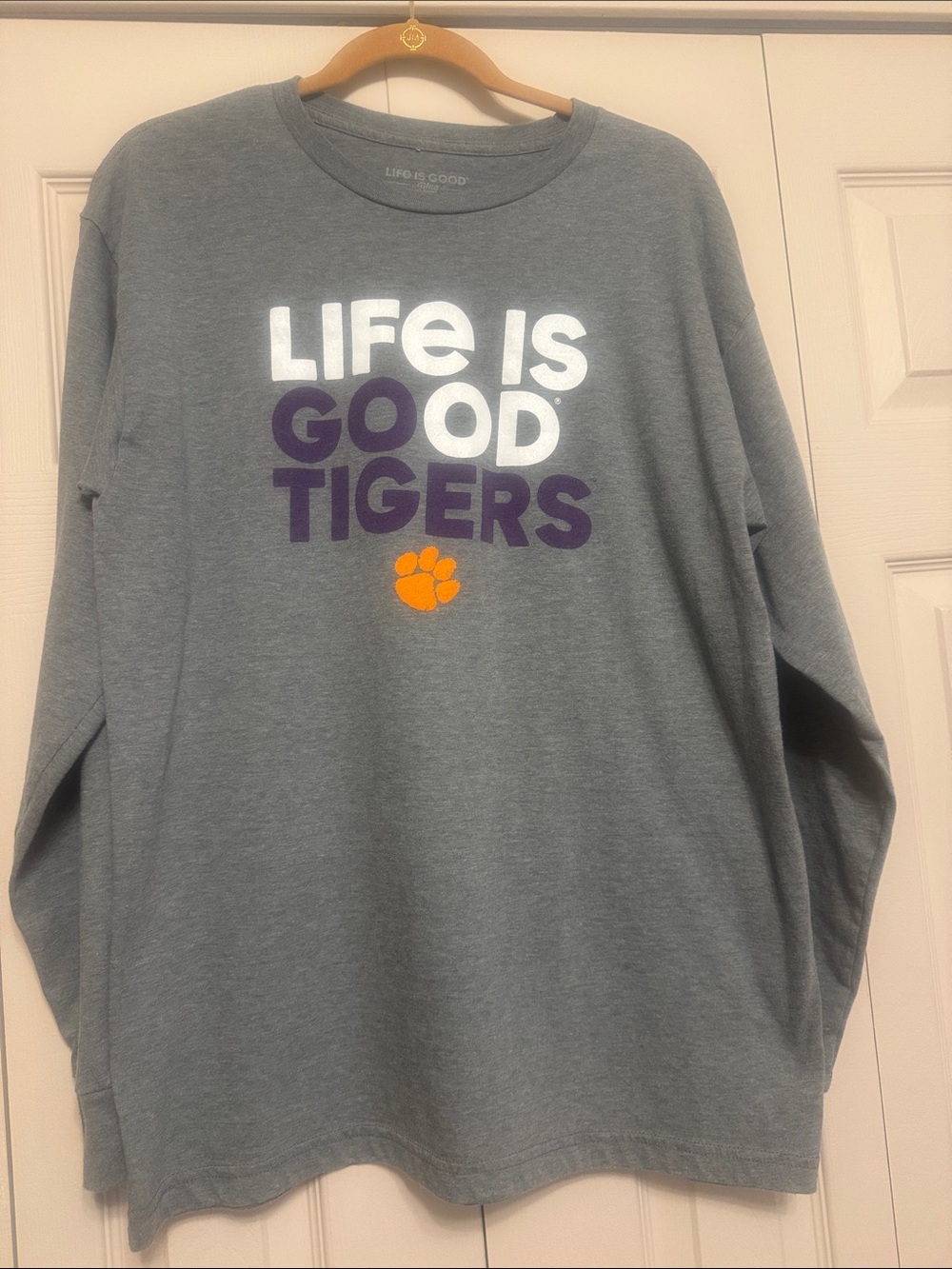 Life Is Good Gray, Clemson Tigers T-shirt